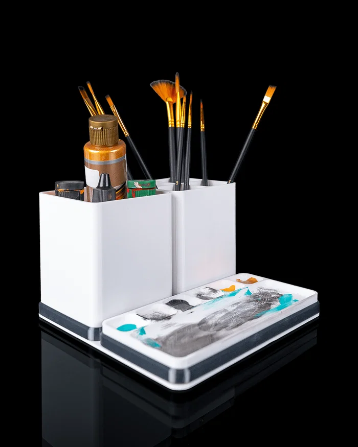 Organizador de Pincéis e Tintas com Paleta Integrada Pintura