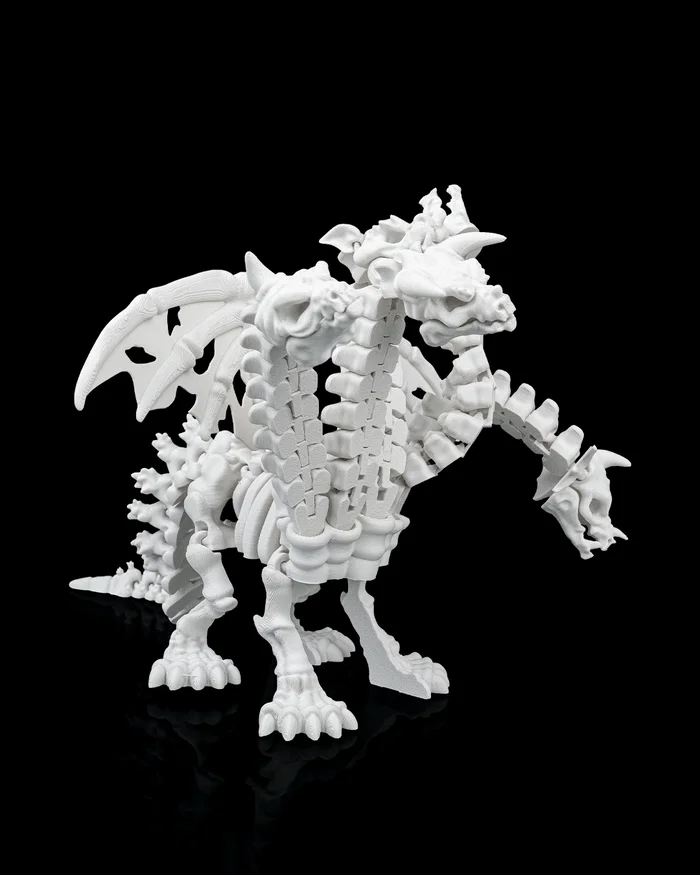 Escultura Pentadragão Esquelético (Tiamat) - Colecionável Fantasia